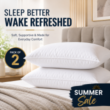 (Firm Deluxe Pillows Pair) Filled Pillow Firm Deluxe Pillow Pair & Memory Foam Pillows
