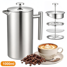 1000ml French Press Stainless Steel Coffee Tea Filter Maker Plunger Pitcher Tool