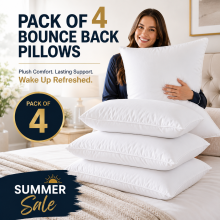 (2 Pair (Pack of 4)) Pillows Quilted Luxury Ultra Loft Jumbo Super Bounce Back Pillows Pack of 2, 4 & 6