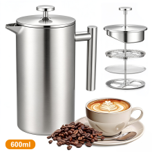 600ml French Press Stainless Steel Coffee Tea Filter Maker Plunger Pitcher Tool