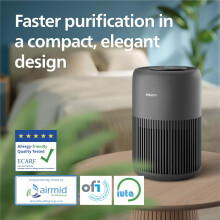 Philips Air Purifier 900 Series, HEPA NanoProtect + Active Carbon, 65m² | CADR 250m³/h clean air
