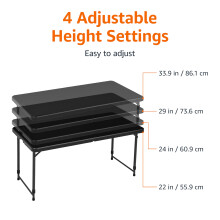Amazon Basics 4-Foot Folding Table with Adjustable Height