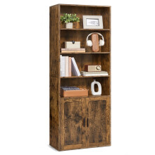 VASAGLE Bookcase - 6-Tier Tall Bookshelf - Book Shelf with Doors