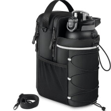 Magnetic Gym Bag for Men and Women, Water Bottle Holder, Gym Pouch with Shoulder Strap for Travel, Sports, Work, Fitness