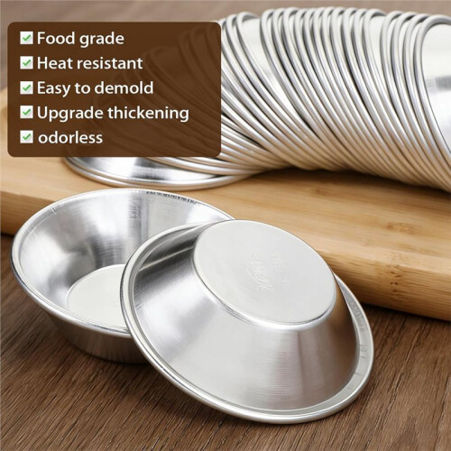 Pacote com 50 Formas de Alumínio Antiaderentes para  Tortas, Muffins e Cupcakes 2