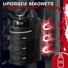 Magnetic Gym Bag for Men and Women, Water Bottle Holder, Gym Pouch with Shoulder Strap for Travel, Sports, Work, Fitness