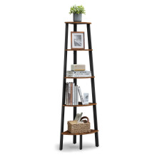 VASAGLE Corner Bookcase 5 Tier Shelf Ladder Shelf Storage Unit Plant
