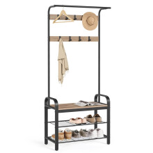 VASAGLE Coat Rack - Coat Stand with Shoe Storage Bench - 4-in-1 Design