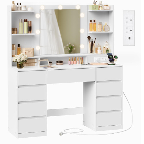 VASAGLE VASAGLE KAILYN Collection - Dressing Table with LED Mirror 1