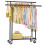 HYSEYY Double Rod Clothes Rail - Rolling Clothes Rack 1