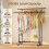 HYSEYY Double Rod Clothes Rail - Rolling Clothes Rack 3