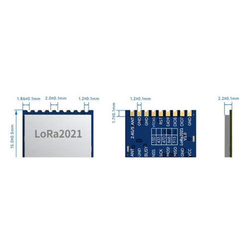 LoRa LR1121 Wireless RF Module Sub-GHz Satellite Band Wireless Lora RF Module 2.6 Mbps Data Rate 433MHz