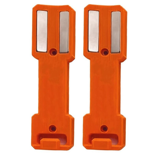 2-Pack Magnetic Aerosol Can Holder, Double-Sided Magnet, Sprayer Can Organizer for Garage, Toolbox Orange