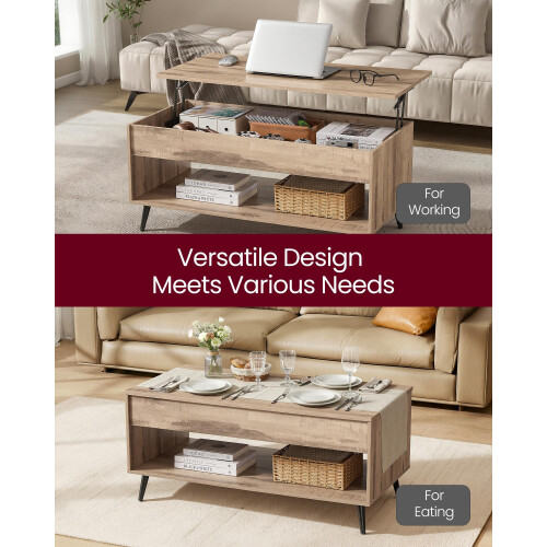 VASAGLE VASAGLE Lift Top Coffee Table - Lift Tabletop Dining Table 2