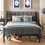 VASAGLE VASAGLE Double Bed Frame - 135 x 190 cm - with Upholstered Headboard 1