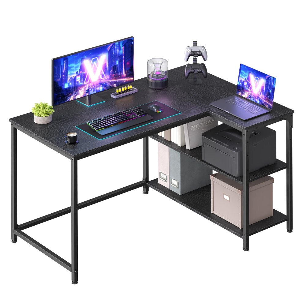 Vasagle L Shaped Corner Desk - Computer Gaming Desk With Storage
