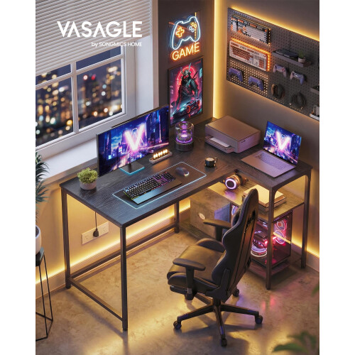 VASAGLE VASAGLE L Shaped Corner Desk - Computer Gaming Desk with Storage 1