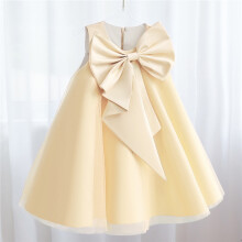 (Apricot, 140cm (8Y)) Children's dress, princess dress, girl's performance tutu skirt, high-end dress, piano performance clothing