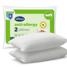 Silentnight Anti Allergy Pillow, Soft Support, Prevent Allergies, 2 Pack | Soft Comfort, All Sleeping Positions, Allergy UK Approved Fibres