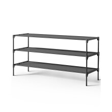 Kitsure Premium Non-Woven Shoe Rack Shelf, 92 x 30 x 47 cm, Black