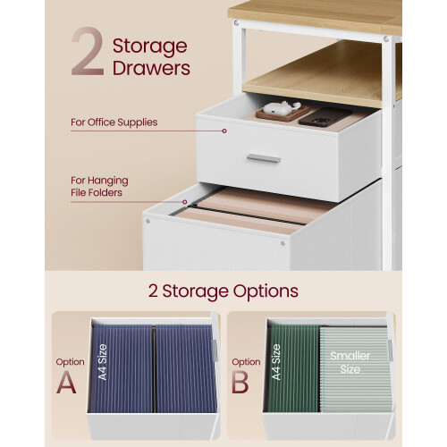 VASAGLE VASAGLE Computer Desk - Work Desk with Storage - 3 Shelves - 2 Drawers 2