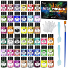 Roizefar Mica Powder, 42 Colours x 5g Pearlescent Epoxy Resin Color Pigment