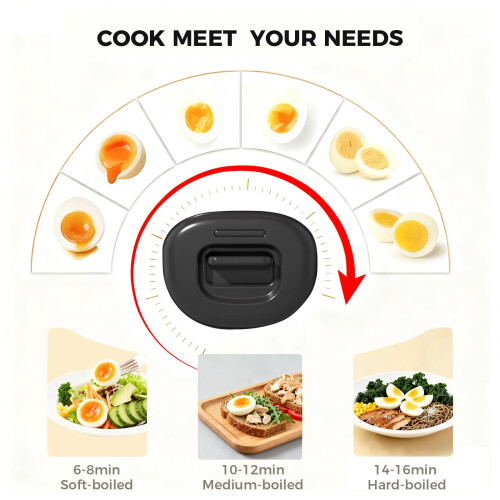 YASHE Rapid Egg Cooker - 7 Egg Capacity Electric Egg Boiler for Hard 1