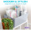Niftii 5-Pack Plastic Storage Baskets with Sturdy Handles, Lightweight & Durable 5