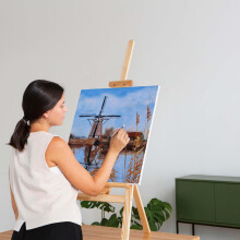 Elan Stretched Canvases 50x50 CM, 6-Pack Large Canvas for Painting 280 GSM, Triple Primed Large Stretched Canvas for Painting 50x50 CM