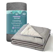 Silentnight Restore Cooling Lightweight Blanket - Comfortable Breathable Cool Feeling for Night Sweats Hot Flushes Menopause - Summer Throw for Sofa &