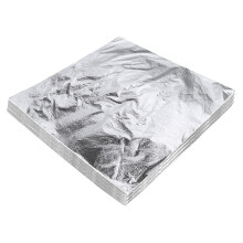 xQzit 100 Imitation Silver Leaf Sheets, 14 x 14 cm – Silver Foil for Gilding, Furniture, Canvas Art, Nail Art & DIY Crafts