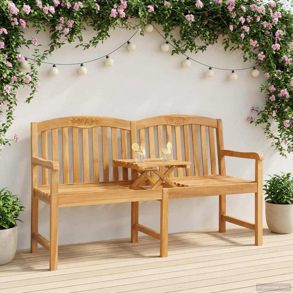 Vidaxl Handcarved Rose Bench 150.5 X 60 X 95 Cm Solid Teak Wood