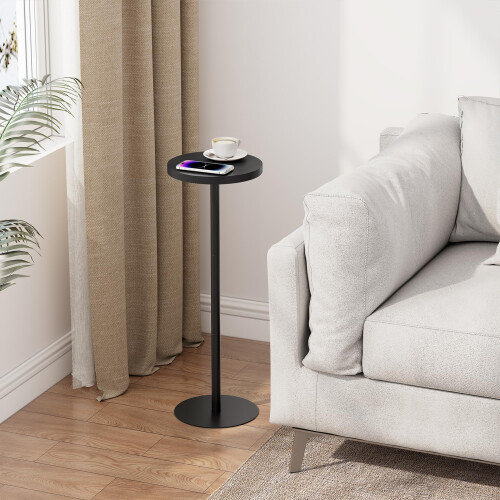 TUTOTAK Tall Round Side Table Small End Table Drink Table Pedestal Sid