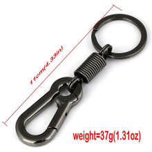 5X Sturdy Carabiner Key Chain Key Ring Polished Key Chain Spring Key Chain Business Waist Key Chain, Black