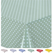 Home Direct Wipe Clean Table Cloth Oilcloth PVC Tablecloth Table Cover Protector Small Polka Dot 100cm x 140cm 39"x55" Sage Green