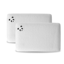 Panda ActiveFoam+ Bamboo Memory Foam Pillow, 2-Pack | Orthopaedic Head, Spine & Neck Support | Soft Bamboo Cover | Medium-Firm & Supportive | 60 x 4