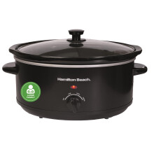 Hamilton Beach 6.5L Family Favourite Slow Cooker, 240W Energy-Efficient Design, Removable Oven-Safe Ceramic Bowl, 3 Heat Settings, Serves 6-8 People,