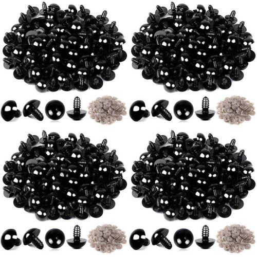 Olhos de Crochê de Segurança de Plástico 400 Peças a Granel com 400 Peças Arruelas para Artesanato de Crochê (0,24 Polegadas/6 mm)