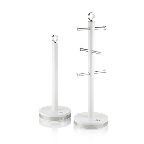 Swan Swan Serenity Kitchen Towel Pole and 6 Cup Mug Tree Set with Smooth Ma