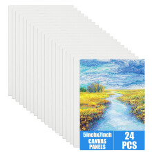 APACALI 24 PCS Blank Canvas, 5 x 7 Inch (13 x 18cm) Canvases for Painting, Mini Canvas Boards, White Blank Canvases for Art, Painting, Sketching, Dra