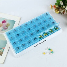 2X Monthly Pill Organizer 31 Compartments, 1 per Day, 4 Week Full Month 31 Day Pill Organizer,