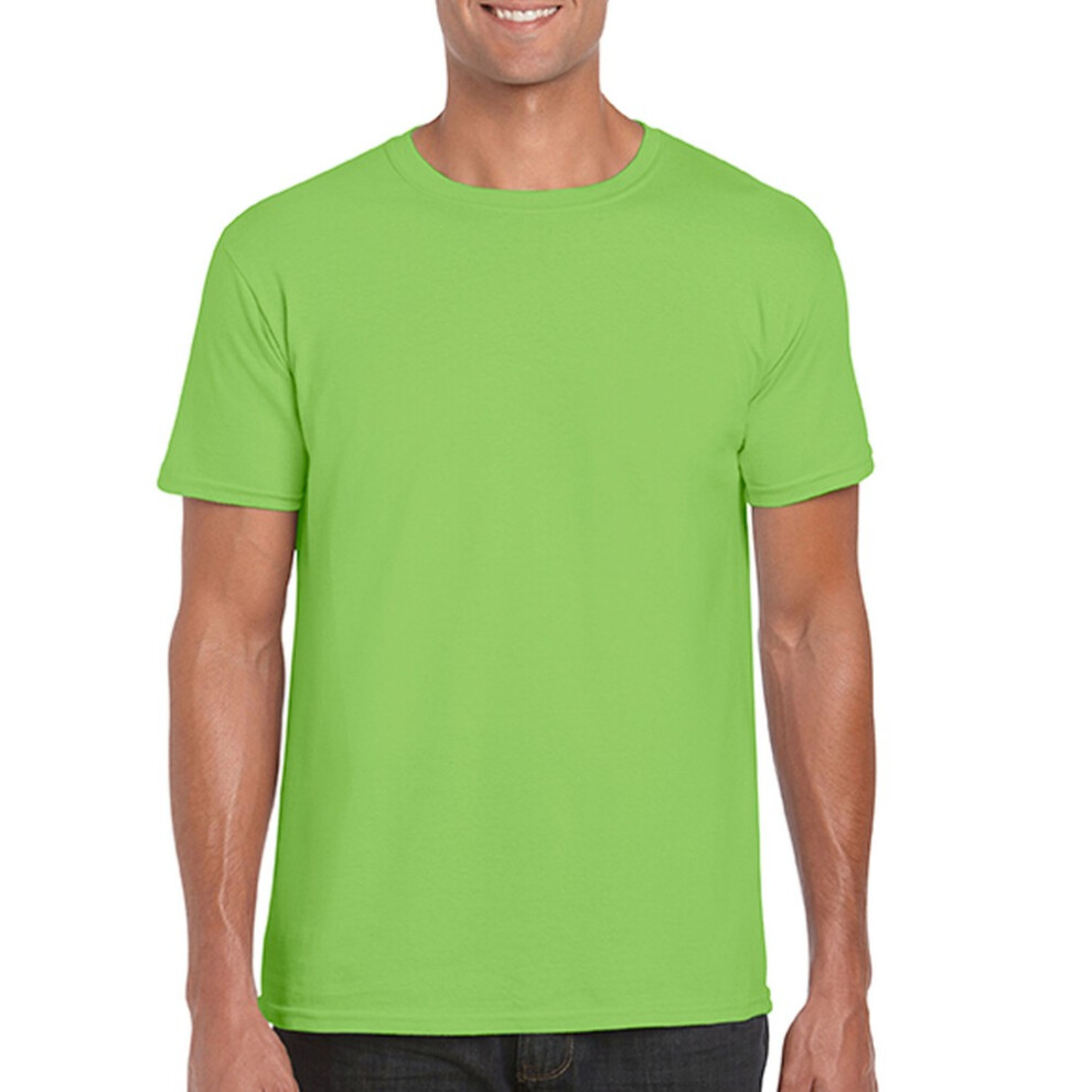 Gildan (L, Lime) Mens Soft Style Ringspun T Shirt