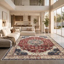 (240 x 320 cm (8 ft x 10 ft 6 in), BLACK RED TRADITIONAL- CASHMERE RUG) Large Rugs Living Room Bedroom Traditional Carpets
