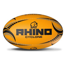 (3, Fluorescent Orange) Rhino Cyclone Rugby Ball