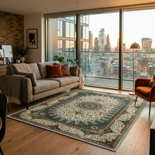 (200 x 290 cm 6 ft 7 in x 9 ft 6 in, WILLOW- CASHMERE RUG) Large Rugs Living Room Bedroom Traditional Carpets