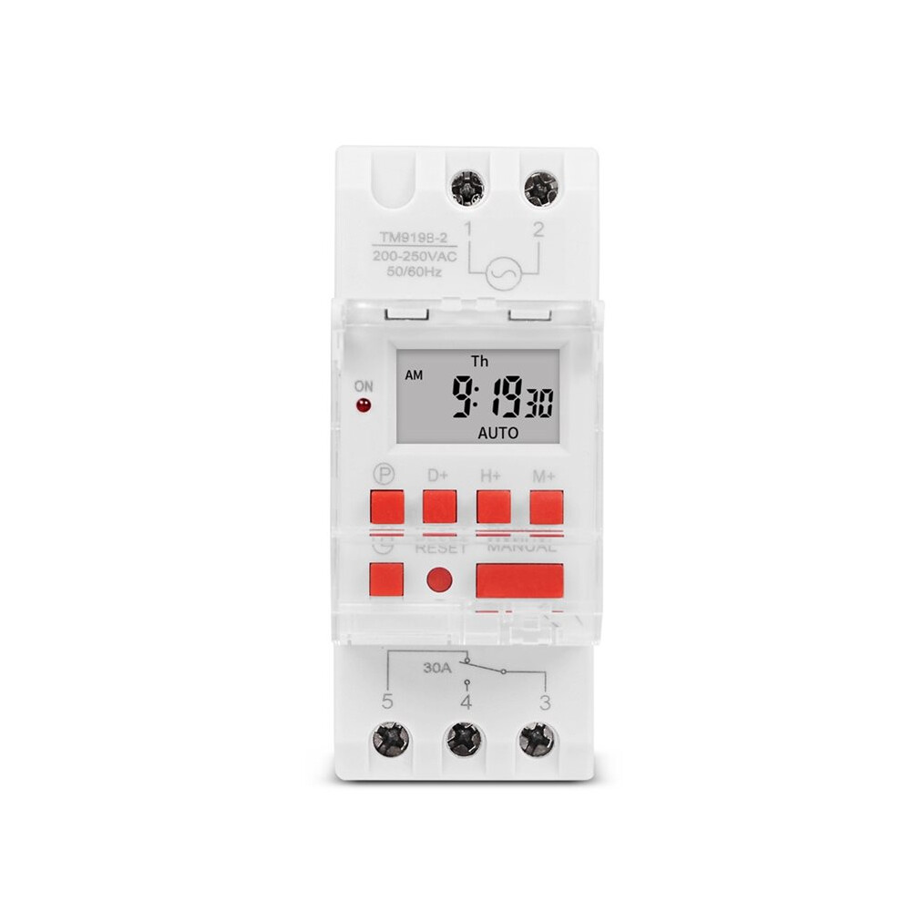 Tm919b 30A Heavy-Duty Programmable Timer ,Digital Weekly Din Rail Timer With Lcd,16 /Off Settings, 5000W 4713099729009