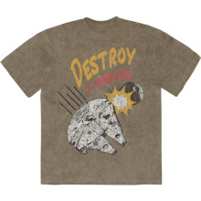 (L, Green) Star Wars Destroy Death Star Limited Premium Wash T Shirt