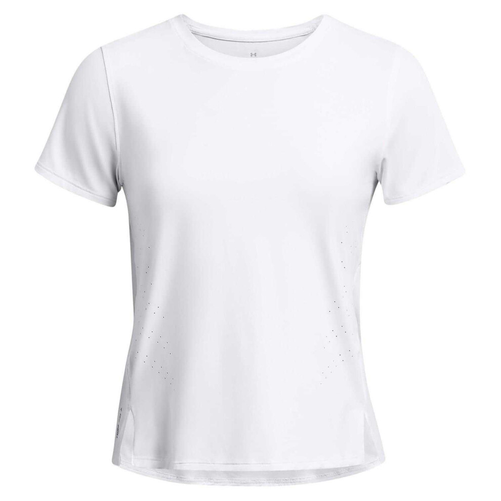 Under Armour (Xs, White/Reflective) Womens/Ladies Launch Crew Neck Regular T-Shirt