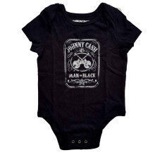 (X Large (12 -18 months), Black) Johnny Cash Little Man In Black Baby Grow