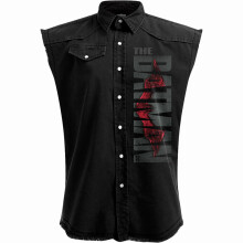 (2XL, Black) THE BATMAN - PROFILE LOGO - Sleeveless Stone Washed Worker Black